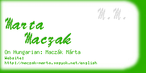 marta maczak business card